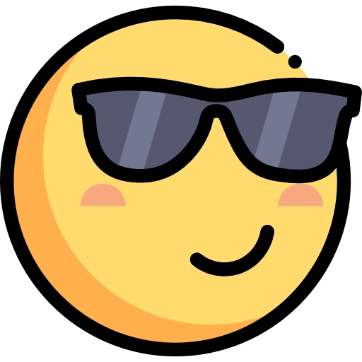 smiley face with sunglasses emoji representing always on top of the trends