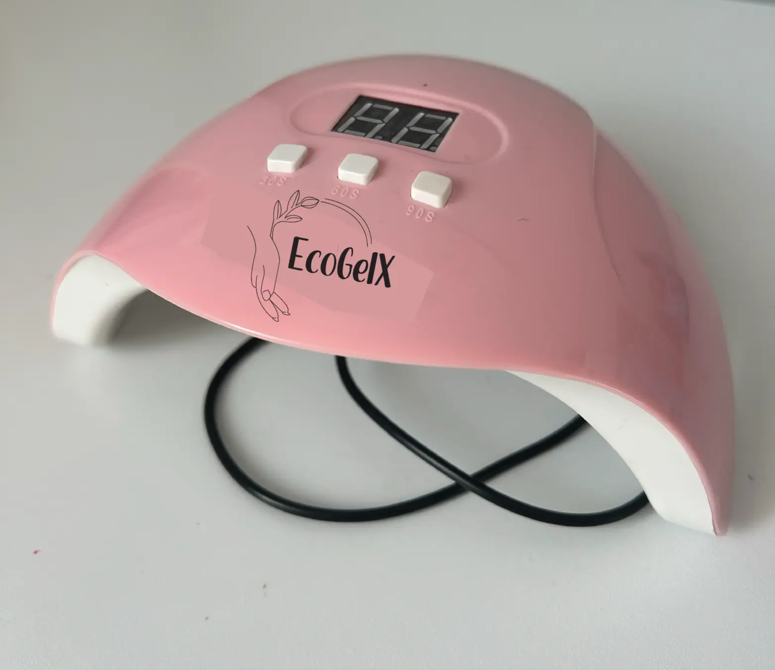 pink EcoGelX gel lamp for curing gel-x nail polish